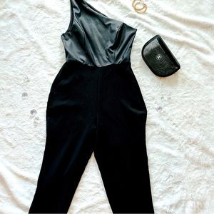 BCBGeneration One-Shoulder Jumpsuit - Black - Size medium